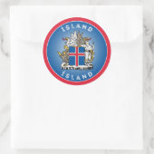 IJslands wapen cirkelvorm Ronde Sticker (Tas)