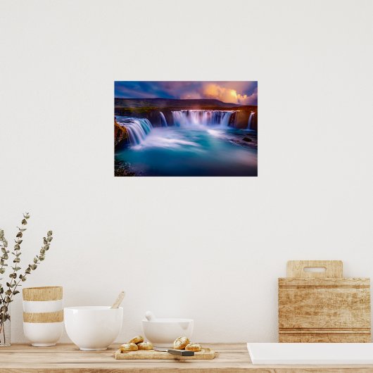 ijslands waterval poster (Keuken)