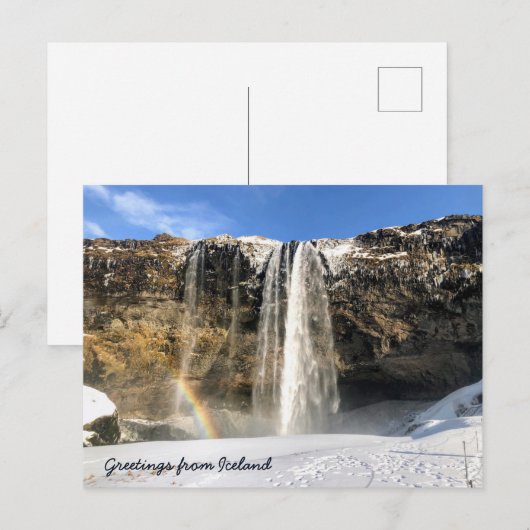 IJslands watervalbriefkaart Briefkaart (Voorkant / Achterkant)