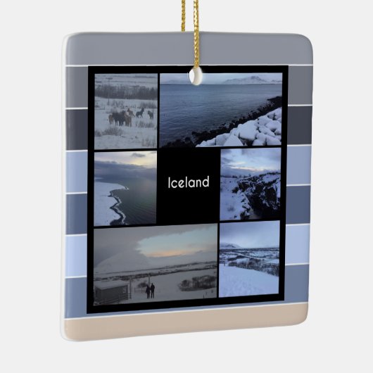 IJslands winterlandschap Keramisch Ornament (Rechts)