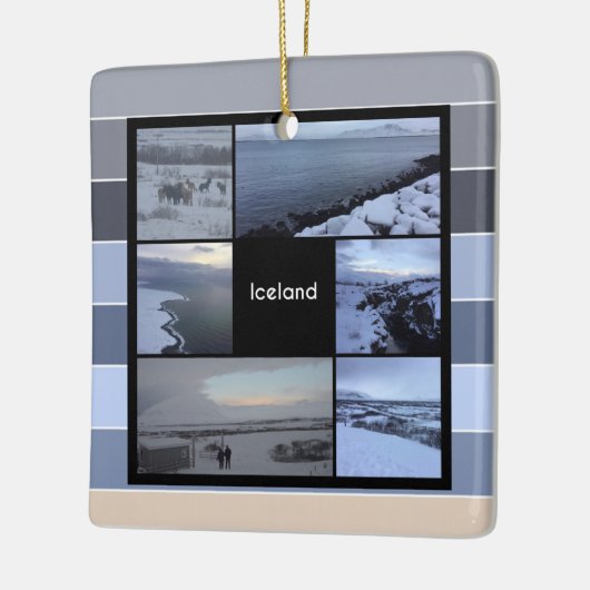 IJslands winterlandschap Keramisch Ornament (Links)