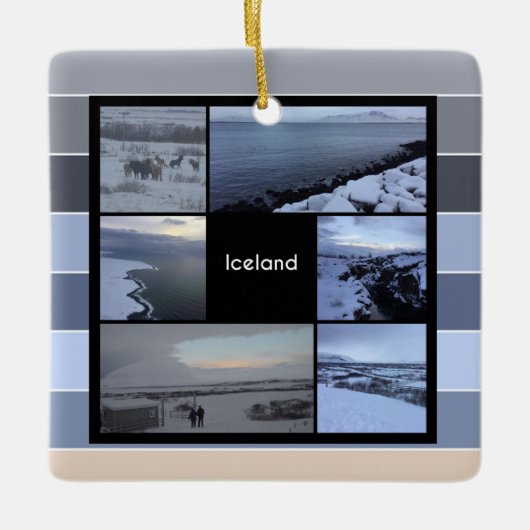 IJslands winterlandschap Keramisch Ornament (Voorkant)