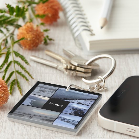 IJslands winterlandschap Sleutelhanger (Voorkant Rechts)