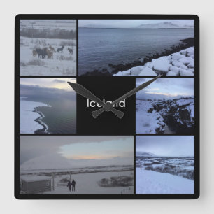 IJslands winterlandschap Vierkante Klok