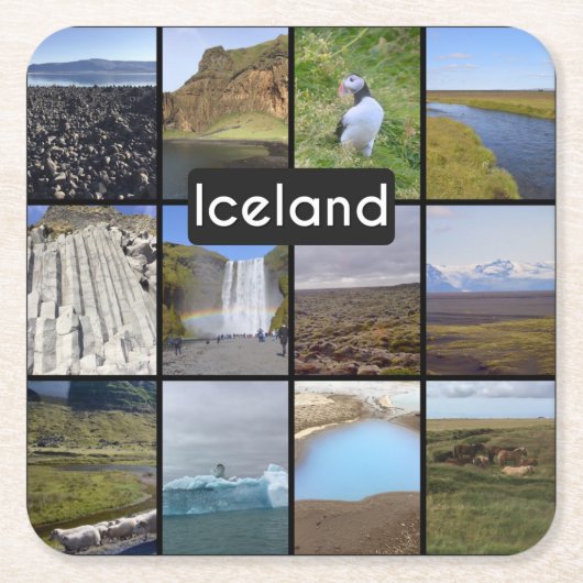 IJslands zomerlandschap Kartonnen Onderzetters (Voorkant)