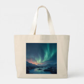 IJslandse Aurora Grote Tote Bag (Achterkant)