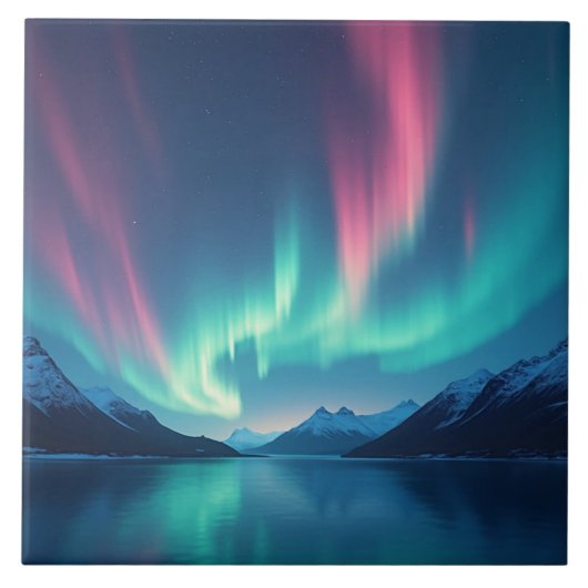 IJslandse Aurora Tegeltje (Voorkant)