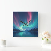 IJslandse Aurora Vierkante Klok (Huis)