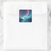 IJslandse Aurora Vierkante Sticker (Tas)