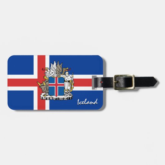 IJslandse Bagagelabels, patriottische IJslandse vl Bagagelabel (Voorkant horizontaal)