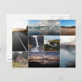 IJslandse briefkaart voor het collage van landscha (Voorkant / Achterkant)