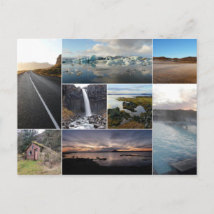 IJslandse briefkaart voor het collage van landscha