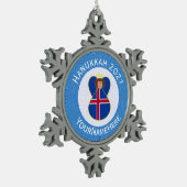 IJslandse engel Chanoeka vlag gepersonaliseerd Tin Sneeuwvlok Ornament (Links)