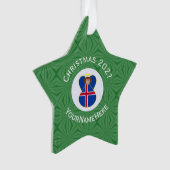 IJslandse engel kerst vlag gepersonaliseerd  Ornament (voorkant)