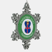 IJslandse engel kerstvlag gepersonaliseerd Tin Sneeuwvlok Ornament (Links)