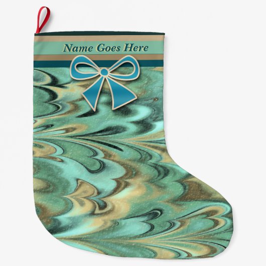 IJslandse Flow Christmas Folk Art (gepersonaliseer Grote Kerstsok (Voorkant)