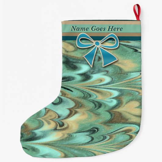 IJslandse Flow Christmas Folk Art (gepersonaliseer Grote Kerstsok (Achterkant)