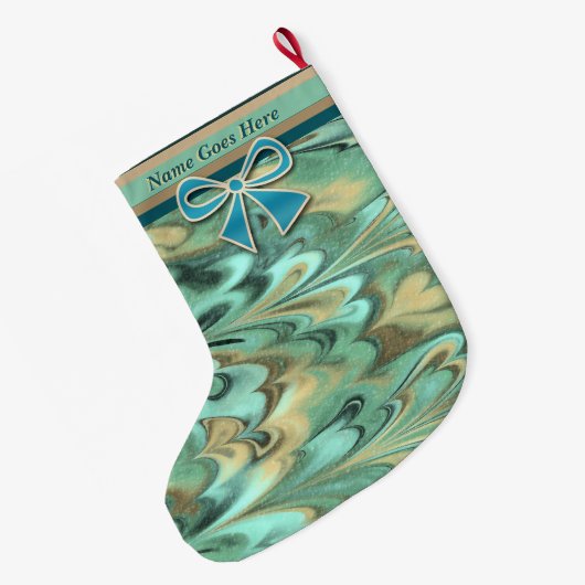 IJslandse Flow Christmas Folk Art (gepersonaliseer Grote Kerstsok (Achterkant (Hangend))