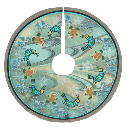 IJslandse Flow Christmas Folk Art Kerstboom Rok (Voorkant)