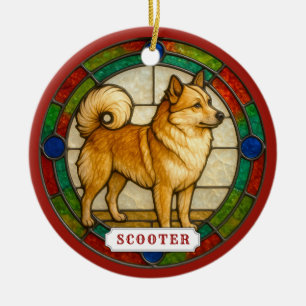 IJslandse Herdershond Honden Keramische Cirkel Orn Keramisch Ornament