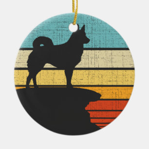 IJslandse herdershond Retro Hondenpuppy Eigenaar Keramisch Ornament