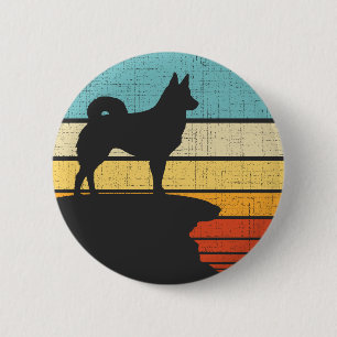 IJslandse herdershond Retro  Hondenpuppy Eigenaar Ronde Button 5,7 Cm