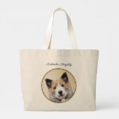 IJslandse herdershond schildert tan originele hond Grote Tote Bag (Achterkant)