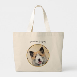 IJslandse herdershond schildert tan originele hond Grote Tote Bag