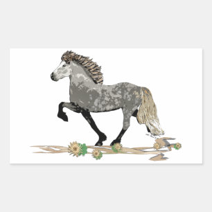 IJslandse Horse-Art Deco Astrid Rechthoekige Sticker