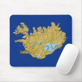 IJslandse Kaart Mousepad Muismat (Met muis)