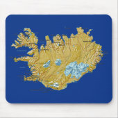 IJslandse Kaart Mousepad Muismat (Voorkant)