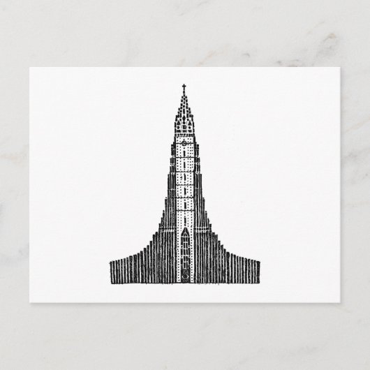 IJslandse kathedraal (Hallgrimskirkja) Briefkaart (Voorkant)