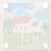 IJslandse kerk Glazen Onderzetter (Achterkant)