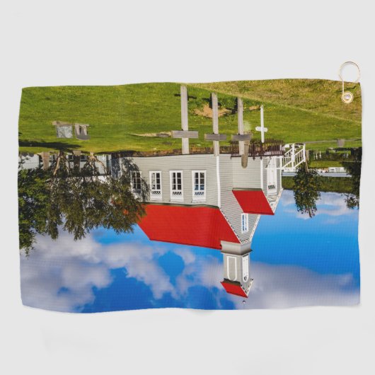 IJslandse kerk Golfhanddoek (Horizontaal)