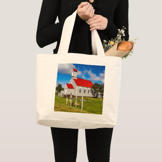 IJslandse kerk Grote Tote Bag (Voorkant (product))