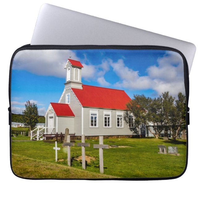 IJslandse kerk Laptop Sleeve (Voorkant)