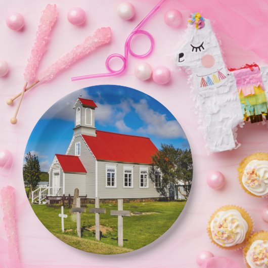 IJslandse kerk Papieren Bordje (Feest)