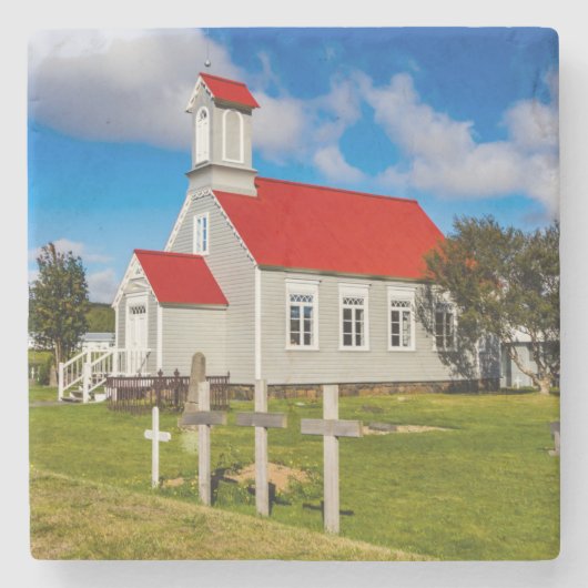 IJslandse kerk Stenen Onderzetter (Voorkant)
