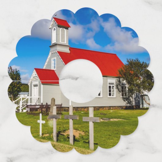 IJslandse kerk Wijnglaslabel (Voorkant)