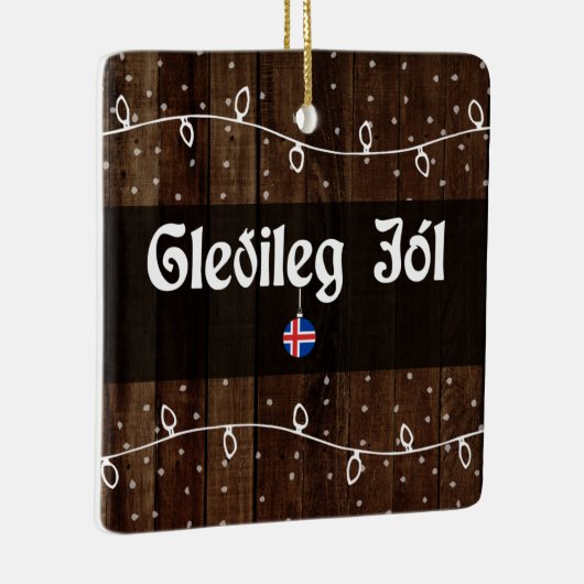 IJslandse kerst, Gleðileg jól Keramisch Ornament (Rechts)