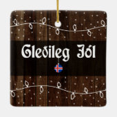 IJslandse kerst, Gleðileg jól Keramisch Ornament (Achterkant)