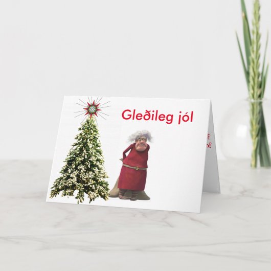 Ijslandse Kerstkaart Feestdagen Kaart (Voorkant)