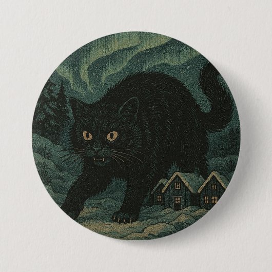 IJslandse Kerstmis julkat  Ronde Button 7,6 Cm (Voorkant)