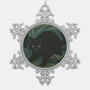 IJslandse Kerstmis julkat Tin Sneeuwvlok Ornament