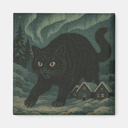 IJslandse Kerstmis Yule Kat Magneet (Voorkant)