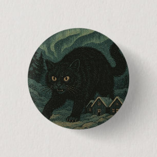 IJslandse Kerstmis Yule Kat Ronde Button 3,2 Cm