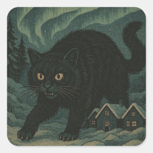 IJslandse Kerstmis Yule Kat Vierkante Sticker