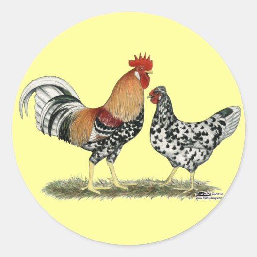 IJslandse kippen Ronde Sticker (Voorkant)