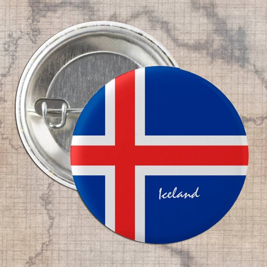 IJslandse knoop, patriottische IJslandse vlag Ronde Button 3,2 Cm