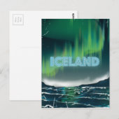IJslandse kunst met noordelijk licht reizen Briefkaart (Voorkant / Achterkant)